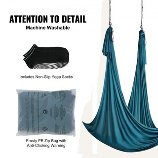 Columpio de Seda Aérea y Yoga, 11 Yardas, Kit de Hamaca de Yoga Aéreo con Tela de Nylon de 100gsm, Hardware de Rigging Completo y Guía de Configuración Fácil, Vuelo Antigravedad para Todos los Niv...