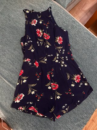 Mono corto flores azul y rojo T.38