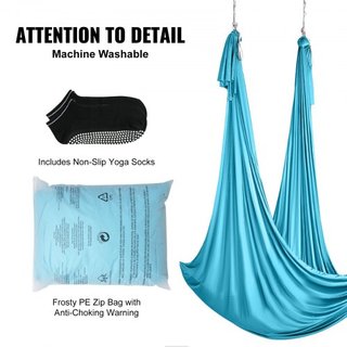 Columpio de Seda Aérea y Yoga, 11 Yardas, Kit de Hamaca de Yoga Aéreo con Tela de Nylon de 100gsm, Hardware de Rigging Completo y Guía de Configuración Fácil, Vuelo Antigravedad para Todos los Niv...
