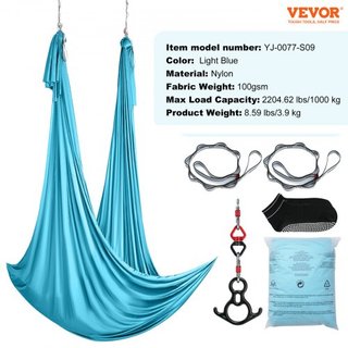 Columpio de Seda Aérea y Yoga, 11 Yardas, Kit de Hamaca de Yoga Aéreo con Tela de Nylon de 100gsm, Hardware de Rigging Completo y Guía de Configuración Fácil, Vuelo Antigravedad para Todos los Niv...