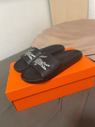 Chanclas Lacoste Hombre Negras Originales