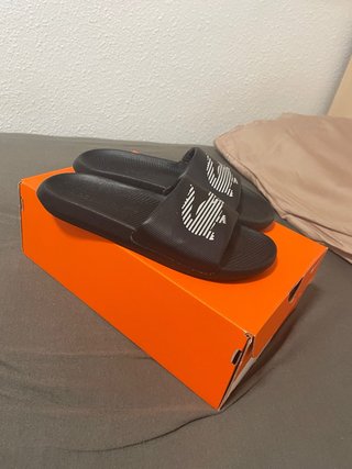 Chanclas Lacoste Hombre Negras Originales