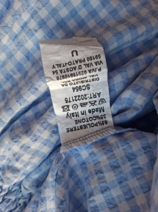 Vestido largo cuadros azul