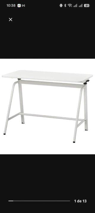 Escritorio elevable manual Ikea blanco.