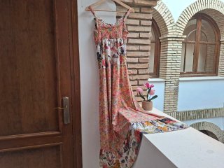Vestido largo flores gasa