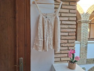 Top de crochet botones
