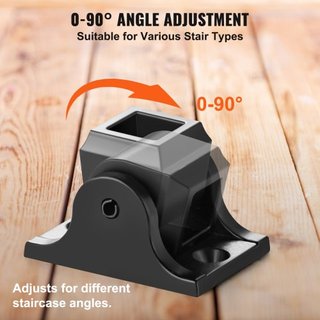 Zapatos de Balustre de Aleación de Aluminio Balustres Cuadrados Balustre Espirales Forjados para Escalera Zapatos Inclinados con Agujeros para Tornillos para Balustres de Escalera de 1/2 Pulgada, ...