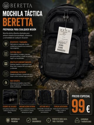 Mochila Táctica Beretta Negra