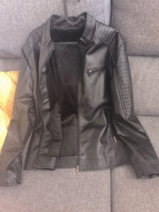 Chaqueta Biker Polipiel Negra Mujer