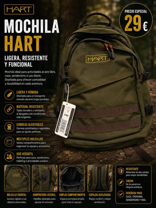 Mochila HART Ligera, Resistente y Funcional