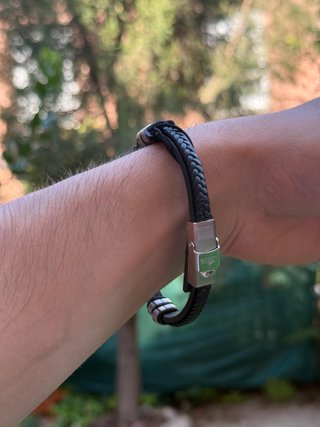 Pulsera Lotus Style Hombre Piel Trenzada