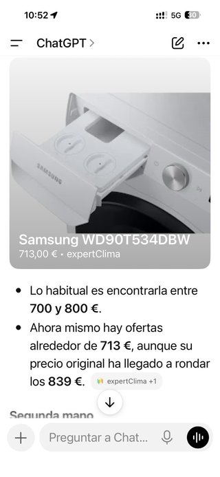 Lavadora Secadora Samsung WD90T534DBW