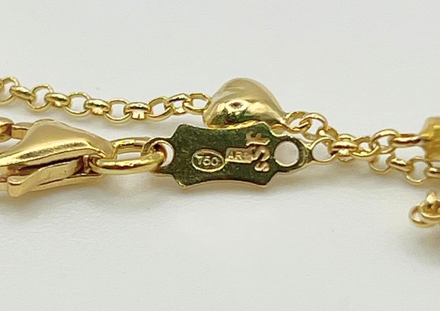 Esclava Rolo de Oro 18k Corazones 3.24 gr