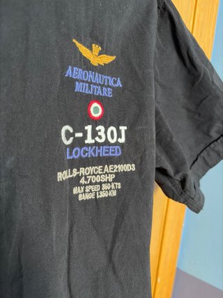 Camisa Aeronáutica Militare C-130J Negra