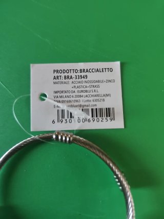 Braccialetto Acciaio Inox + Zinco Nuovo