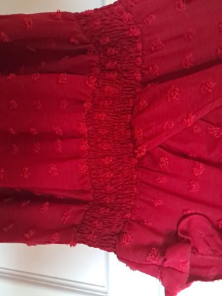 Vestido de verano mujer rojo/borgoña. Largo: 92cm.