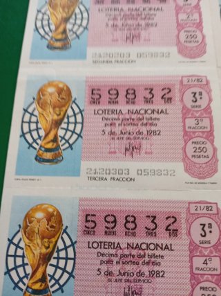 10 Décimos Lotería Mundial España 82