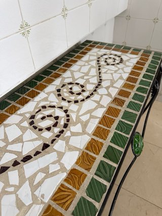 Mesa consola mosaico + Espejo. Trencadis.