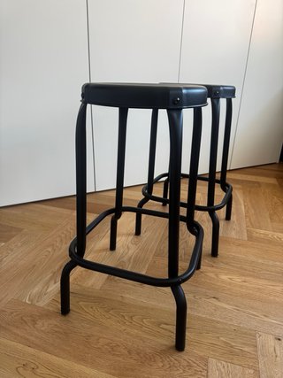 2 Taburetes Altos Metal Negro Cocina