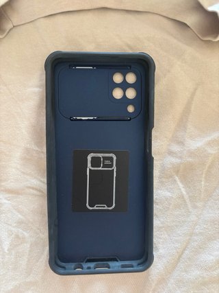 Funda Samsung A12 azul oscuro con Tapa Cámara