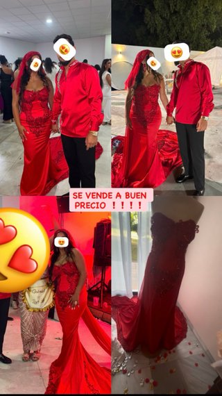 Vestido rojo de fiesta hecho por Alma Gipsy