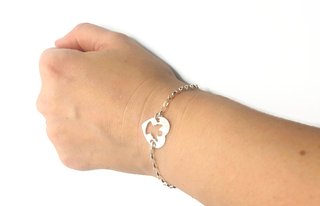 Pulsera Ángel Corazón Plata Primera Ley Rolo