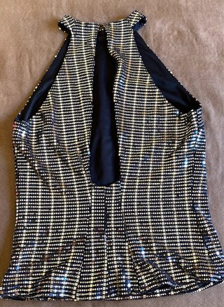 Top Zara lentejuelas plateadas Talla S