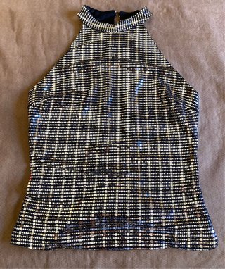 Top Zara lentejuelas plateadas Talla S