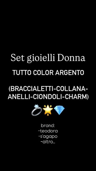 Set gioielli donna argento
