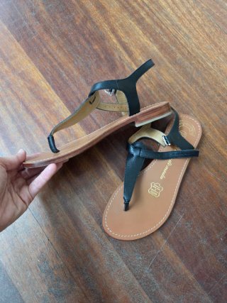 Sandalias esclava piel y cuero T.36