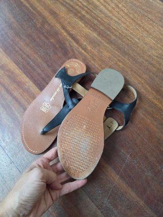 Sandalias esclava piel y cuero T.36