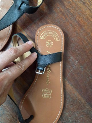 Sandalias esclava piel y cuero T.36