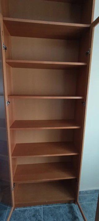 Conjunto Librería Billy Ikea Madera y Cristal