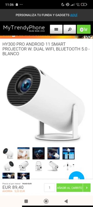 Proyector Inteligente HY300 Android 11 Dual WiFi