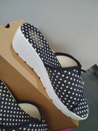 Ciabatte Patrizia Azzi N.36 zeppa 5 cm pois