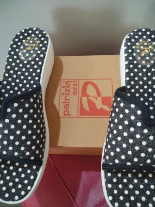 Ciabatte Patrizia Azzi N.36 zeppa 5 cm pois