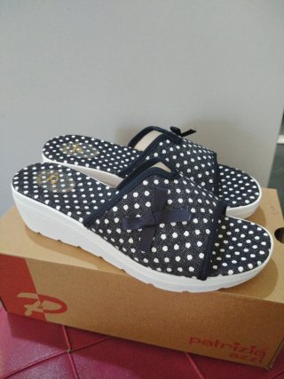Ciabatte Patrizia Azzi N.36 zeppa 5 cm pois