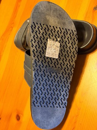 Chanclas Hermes Hombre Gris Plata