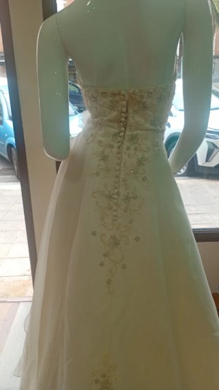Vestido de Novia Beige/Blanco