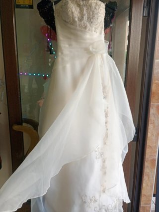 Vestido de Novia Beige/Blanco