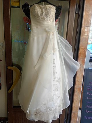 Vestido de Novia Beige/Blanco