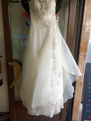 Vestido de Novia Beige/Blanco