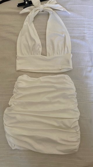 Completo donna gonna e top bianco