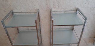 Estanterías de acero y cristal (2 unidades)