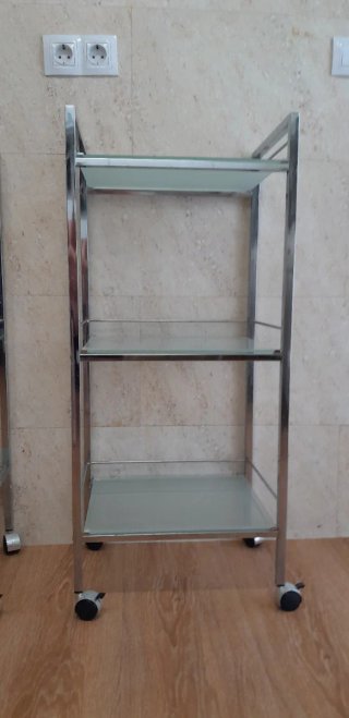 Estanterías de acero y cristal (2 unidades)