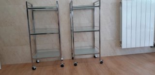 Estanterías de acero y cristal (2 unidades)