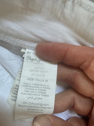 Minifalda Pepe Jeans Blanca talla 16 o XS
