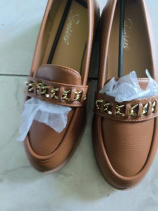 Mocassini donna marrone oro n.38