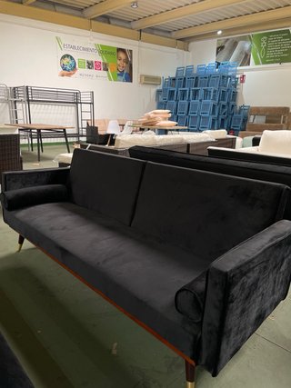 Sofá Cama Negro Terciopelo
