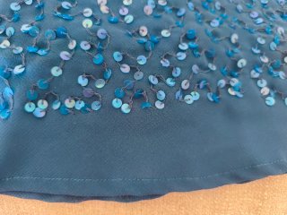 Falda lentejuelas azul petróleo T-36